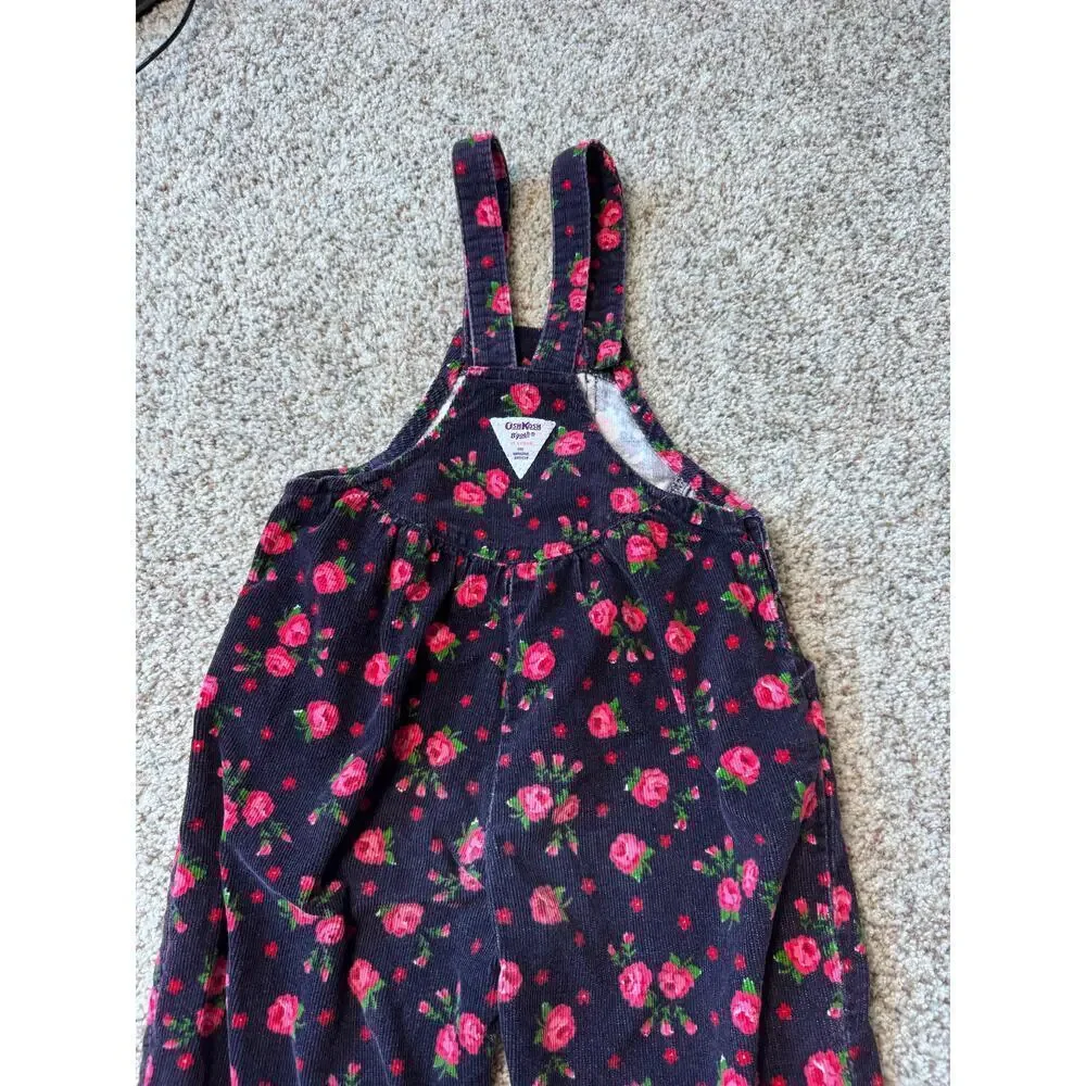 OshKosh B'gosh Girls Corduroy Overalls size 5, Vintage 90's